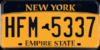 NY license plate HFM5337