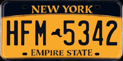 NY license plate HFM5342