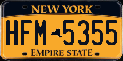 NY license plate HFM5355
