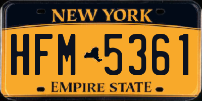 NY license plate HFM5361