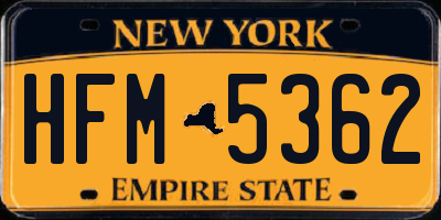 NY license plate HFM5362