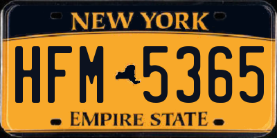 NY license plate HFM5365