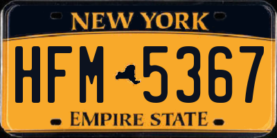 NY license plate HFM5367