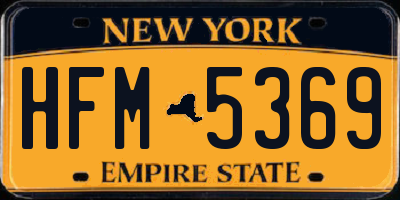 NY license plate HFM5369
