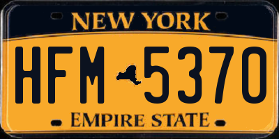 NY license plate HFM5370