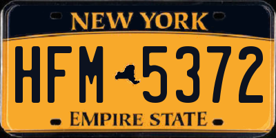 NY license plate HFM5372