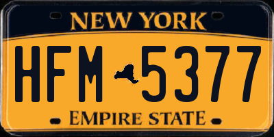 NY license plate HFM5377