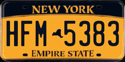 NY license plate HFM5383