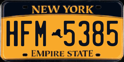NY license plate HFM5385