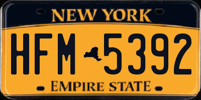 NY license plate HFM5392