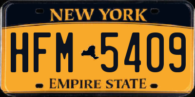 NY license plate HFM5409