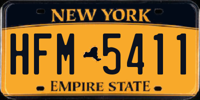 NY license plate HFM5411