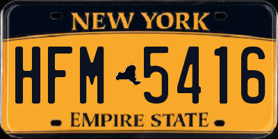 NY license plate HFM5416