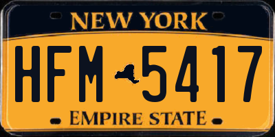 NY license plate HFM5417