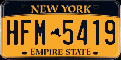 NY license plate HFM5419