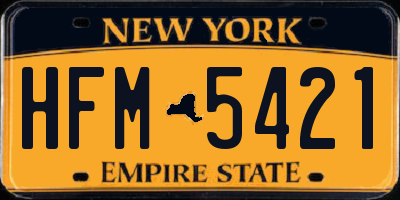 NY license plate HFM5421