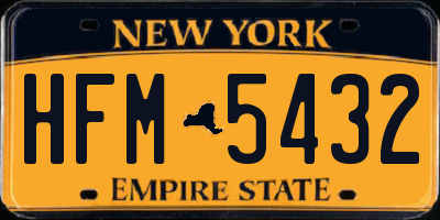 NY license plate HFM5432