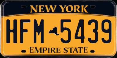 NY license plate HFM5439