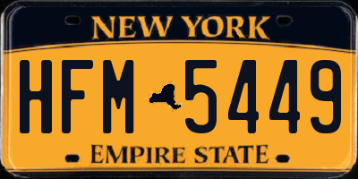 NY license plate HFM5449