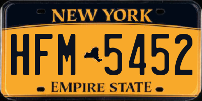 NY license plate HFM5452
