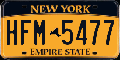 NY license plate HFM5477