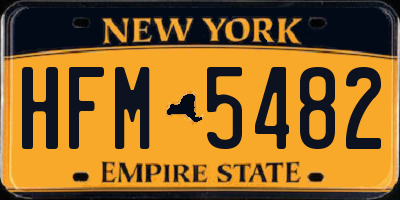 NY license plate HFM5482