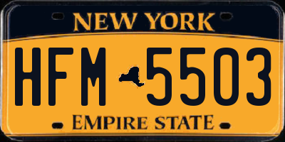 NY license plate HFM5503