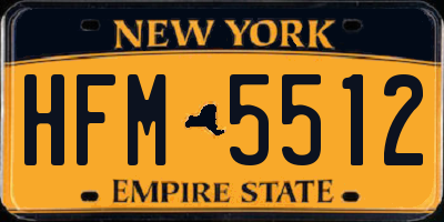 NY license plate HFM5512