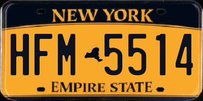 NY license plate HFM5514