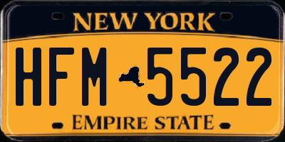 NY license plate HFM5522