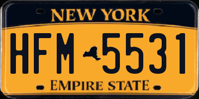 NY license plate HFM5531