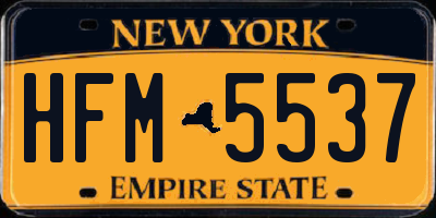 NY license plate HFM5537