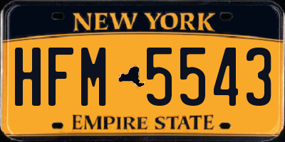 NY license plate HFM5543