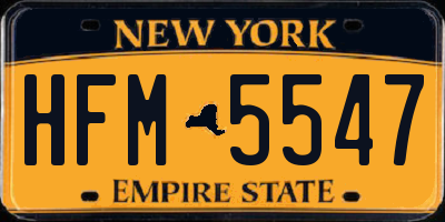 NY license plate HFM5547