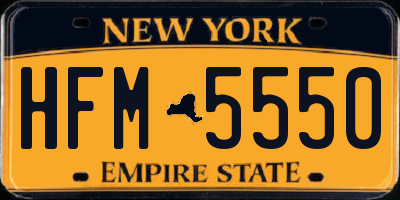 NY license plate HFM5550