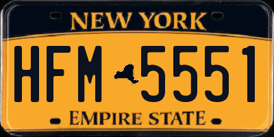 NY license plate HFM5551