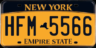 NY license plate HFM5566