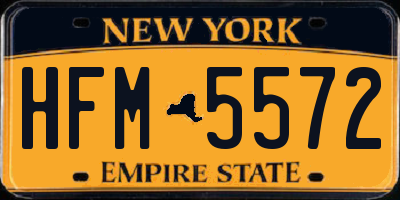 NY license plate HFM5572