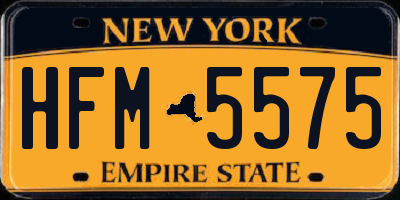 NY license plate HFM5575