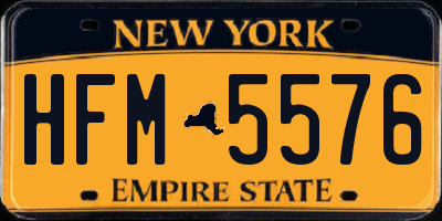NY license plate HFM5576