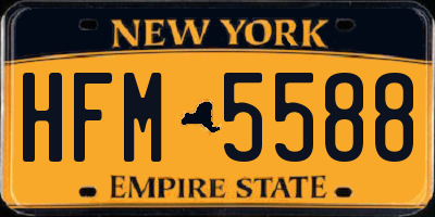 NY license plate HFM5588