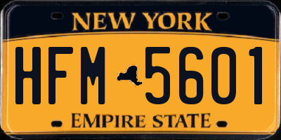 NY license plate HFM5601