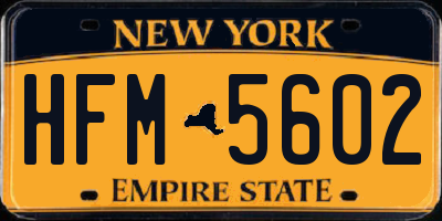 NY license plate HFM5602
