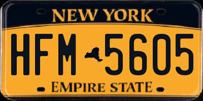 NY license plate HFM5605