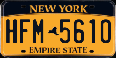 NY license plate HFM5610