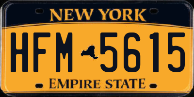 NY license plate HFM5615