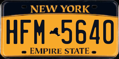 NY license plate HFM5640