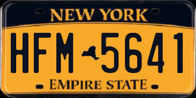 NY license plate HFM5641