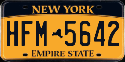 NY license plate HFM5642