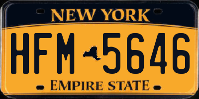 NY license plate HFM5646